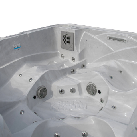 JACUZZI OGRODOWE WANNA SPA751 BIAŁY MARMUR OBUDOWA ANTRACYT 210x210 CM