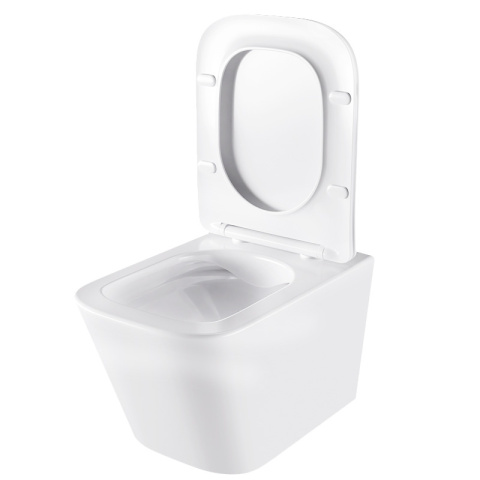 MISKA WC WISZĄCA RIMLESS AQUA-WH-03 BIAŁA DESKA WOLNOOPADAJĄCA DUROPLAST