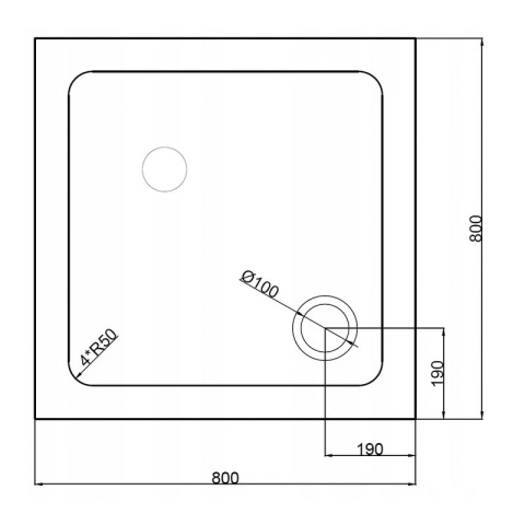 BRODZIK PRYSZNICOWY KWADRATOWY SLIM ST02A BIAŁY 80x80 CM