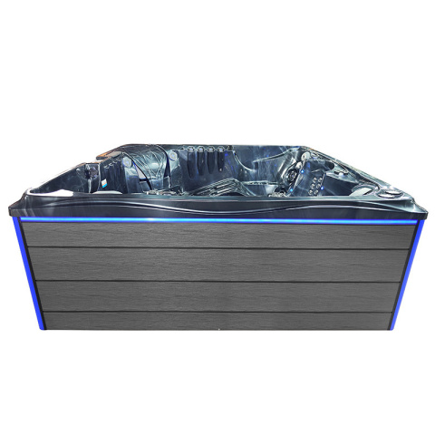 JACUZZI OGRODOWE WANNA SPA746 CZARNA FALA OBUDOWA SZARA DESKA F24 230x230 CM