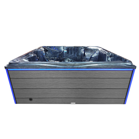 JACUZZI OGRODOWE WANNA SPA746 CZARNA FALA OBUDOWA SZARA DESKA F24 230x230 CM