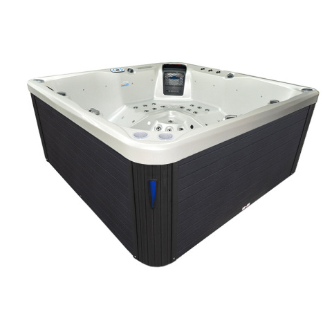 JACUZZI OGRODOWE WANNA SPA750 BIAŁA PERŁA OBUDOWA ANTRACYT 200x200 CM