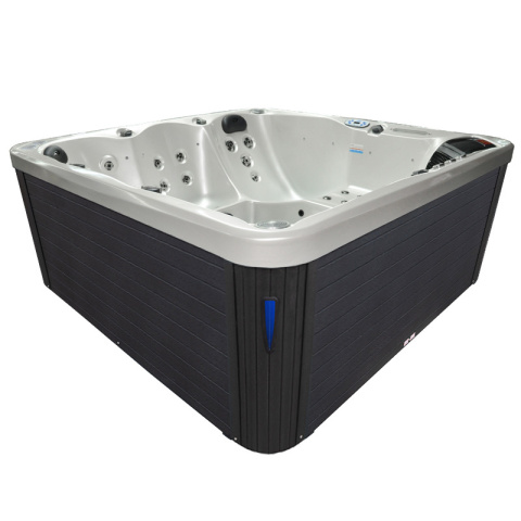 JACUZZI OGRODOWE WANNA SPA750 BIAŁA PERŁA OBUDOWA ANTRACYT 200x200 CM