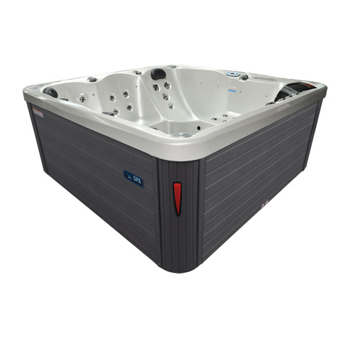 JACUZZI OGRODOWE WANNA SPA750 BIAŁA PERŁA OBUDOWA SZARA 200x200 CM