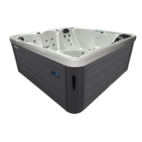 JACUZZI OGRODOWE WANNA SPA750 BIAŁA PERŁA OBUDOWA SZARA 200x200 CM