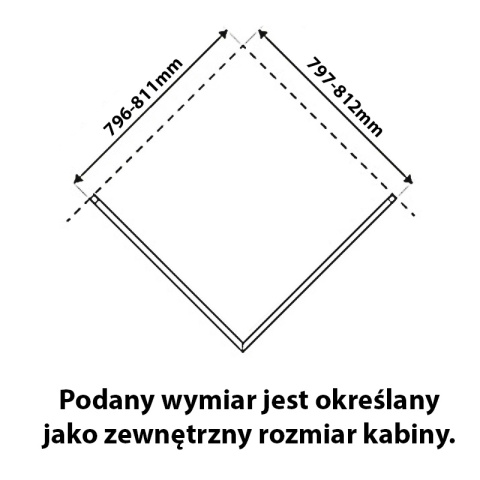 KABINA PRYSZNICOWA KWADRATOWA KZ01B CHROM 80x80 CM