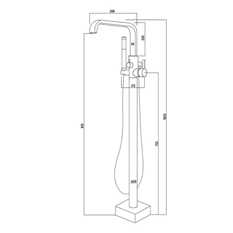 BATERIA ŁAZIENKOWA WOLNOSTOJĄCA F2036C ZŁOTA