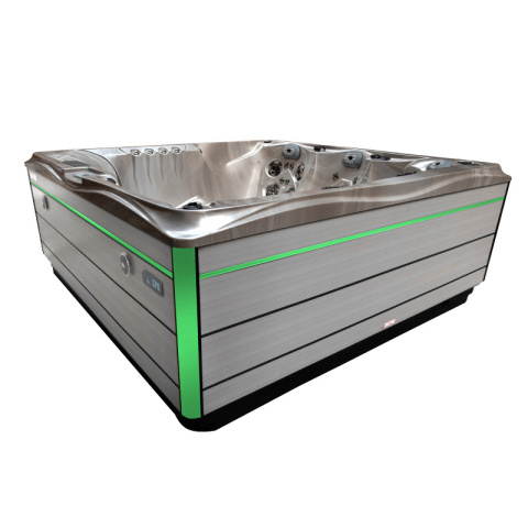 JACUZZI OGRODOWE WANNA SPA748 CAPPUCCINO OBUDOWA SZARA DESKA F27 230x230 CM