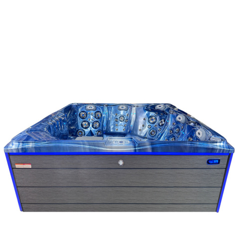 JACUZZI OGRODOWE WANNA SPA748 NIEBIESKA FALA OCEANU OBUDOWA SZARA DESKA F24 230x230 CM