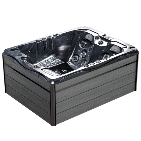 JACUZZI OGRODOWE WANNA SPA754 CZARNA FALA OBUDOWA SZARA DESKA F24