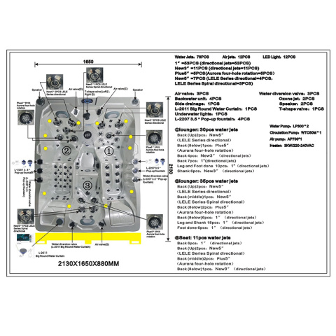 JACUZZI OGRODOWE WANNA SPA754 CZARNA FALA OBUDOWA SZARA DESKA F24