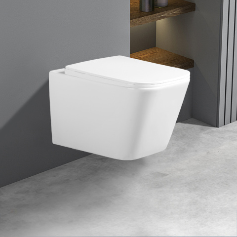 MISKA WC WISZĄCA RIMLESS RAIN-WH-RIM-03 BIAŁA DESKA WOLNOOPADAJĄCA DUROPLAST