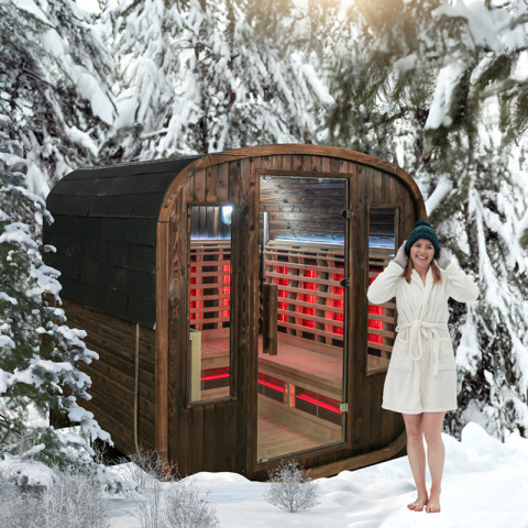 SAUNA OGRODOWA KOMBO FIŃSKA - INFRARED BECZKA VANTA 4-6 OSOBOWA 200x200 CM 2W1