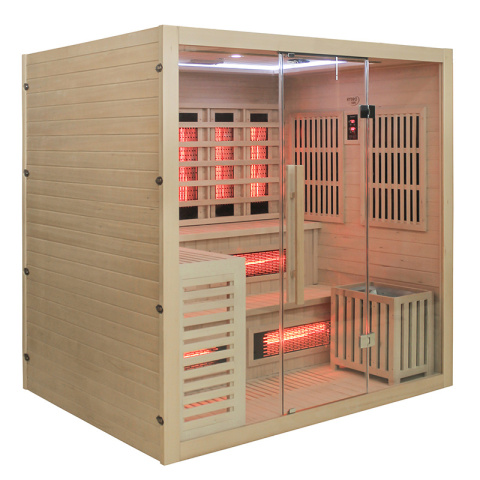 SAUNA KOMBO INFRARED/FIŃSKA HELSI2 Z PIECEM 8kW 5-6 OSOBOWA 200x160 CM 2w1