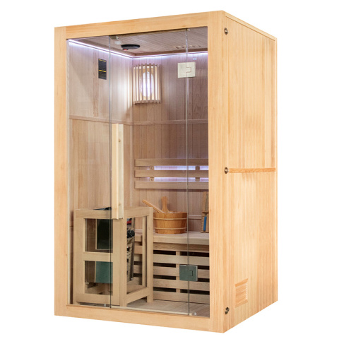 SAUNA FIŃSKA WYSOKOTEMPERATUROWA Z PIECEM OSLO1/HARVIA 3,5KW 1-2 OSOBOWA 120x105 CM